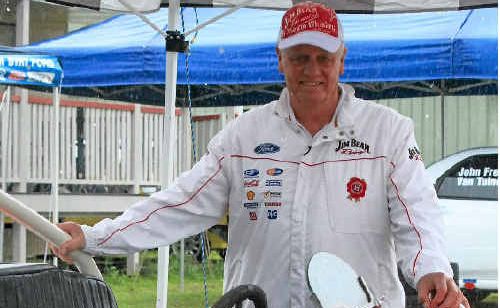 Racing legend Dick Johnson prepares to race the 1934 Ford Indy Special. Racing legend Dick Johnson prepares to race the 1934 Ford Indy Special.